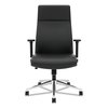 Hon Basyx Leather Executive Chair, Adjustable Arms, Black BSXVL108SB11